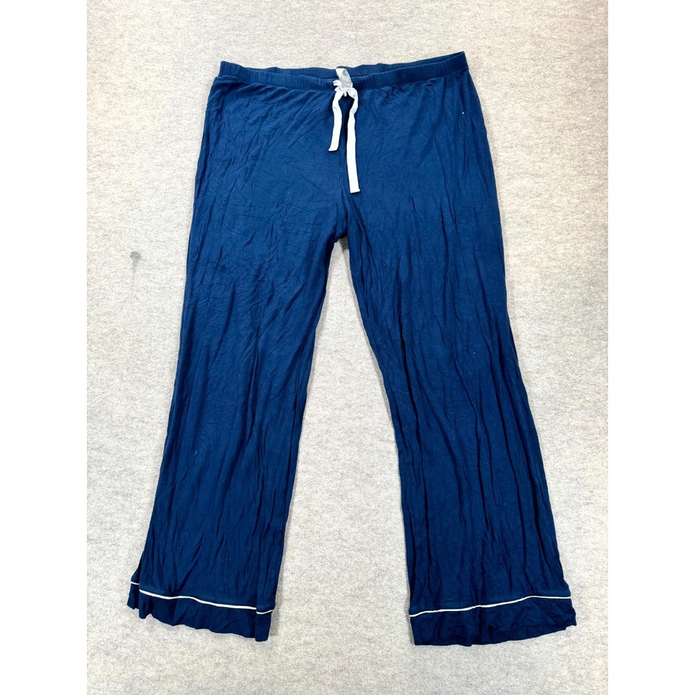 Target Womens Pajama Pants 36 Navy Blue Wide Leg Relaxed Drawstring Sleepwear